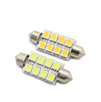 1.5 Watts - 24 Volts - C5W - Festoon Led Bulb - SV8.5 - White - D15*42mm - SJ5050-8S-24-W - AZLED